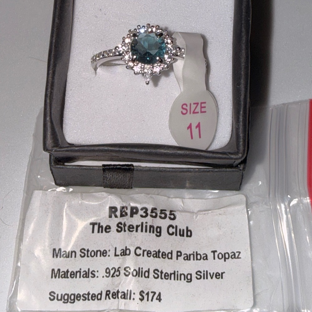 The Sterling Club Silver Ring with Pariba Topaz